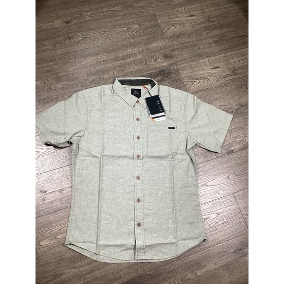 Sitka Mens Ambary SS Shirt Size M Herb Green Heather Short Sleeve Button-Up NWT - Picture 1 of 7